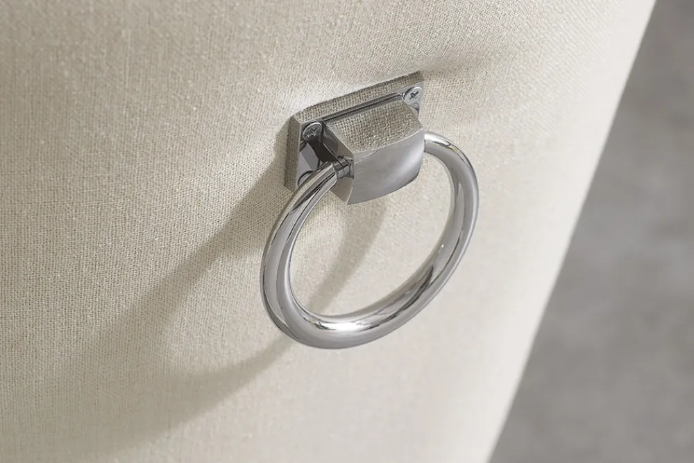 Riess-Ambiente Stühle > Chesterfield Stuhl CASTLE beige Leinen Massivholz Ziernieten mit Komfortgriff