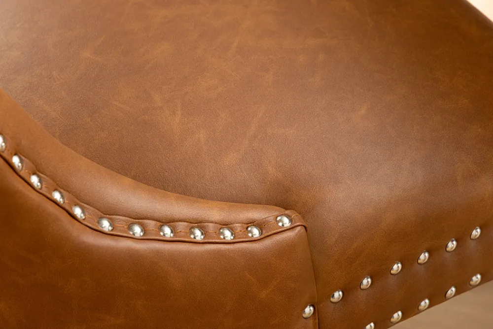 Riess-Ambiente Stühle > Chesterfield Stuhl CASTLE braun Kunstleder schwarz Massivholz mit Komfortgriff