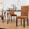 Riess-Ambiente Stühle > Chesterfield Stuhl CASTLE braun Kunstleder schwarz Gummiholz Ziernieten