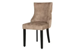 Riess-Ambiente Stühle|Samt Möbel > Chesterfield Stuhl CASTLE DELUXE beige Samt mit Löwenkopf Nieten