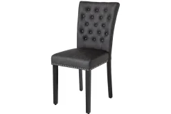 Riess-Ambiente Stühle > Chesterfield Stuhl CASTLE schwarz Kunstleder Gummiholz Ziernieten