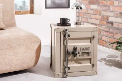 Riess-Ambiente Industrial Loft|Nachttische > Container-Schrank GLOBETROTTER 50cm greige Metall Nachttisch Beistellschrank