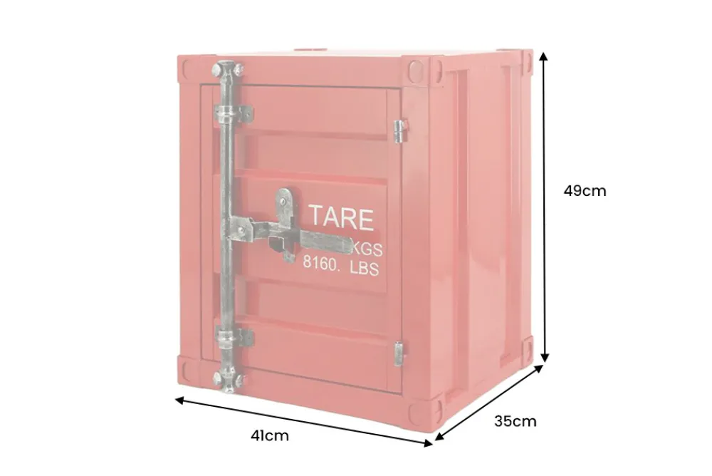 Riess-Ambiente Industrial Loft|Nachttische > Container-Schrank GLOBETROTTER 50cm rot Metall Nachttisch Beistellschrank