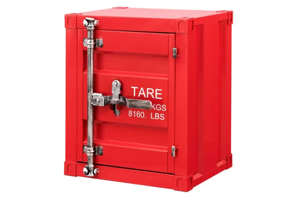 Riess-Ambiente Industrial Loft|Nachttische > Container-Schrank GLOBETROTTER 50cm rot Metall Nachttisch Beistellschrank