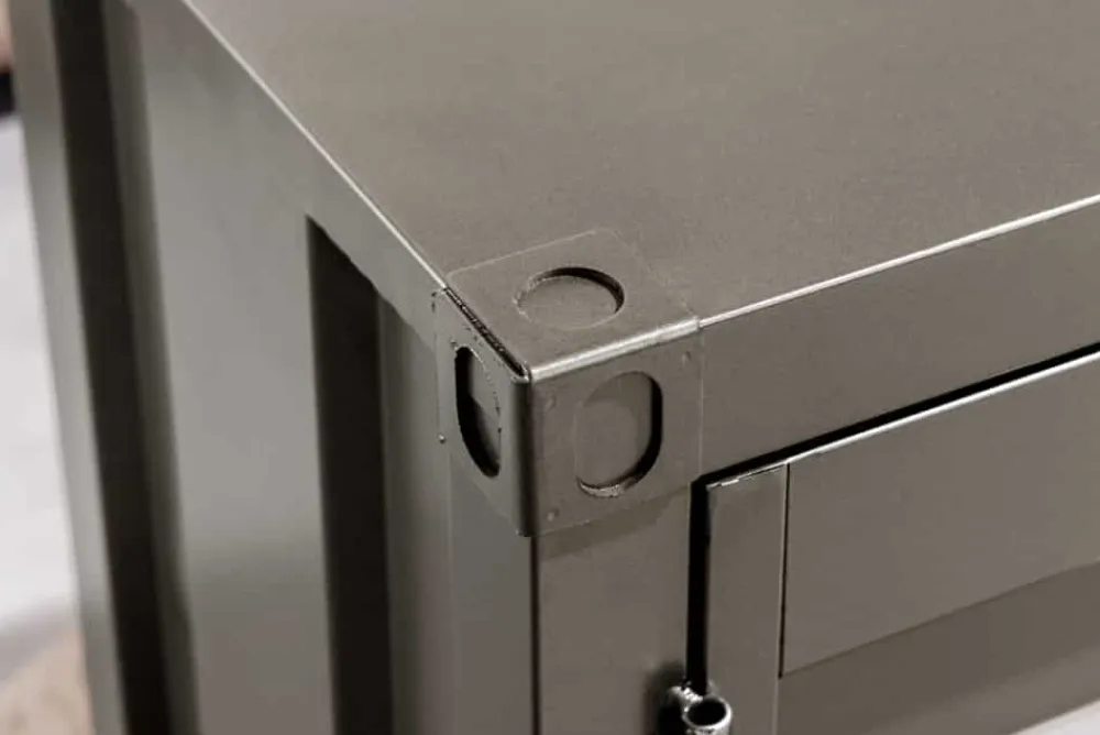 Riess-Ambiente Industrial Loft|Tv- & Lowboards > Container-Schrank GLOBETROTTER 80cm anthrazit Metall Couchtisch mit Flügeltüren Kommode