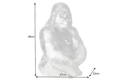 Riess-Ambiente Dekoration > Dekorative Gorillafigur KONG 40cm silber handmade Metall Skulptur