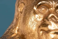Riess-Ambiente Dekoration|Goldene Möbel > Dekorative Gorillafigur KONG 40cm gold handmade Metall Skulptur