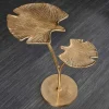 Riess-Ambiente Beistelltische|Goldene Möbel > Dekorativer Beistelltisch GINKGO LEAFS 50cm gold handmade Metall