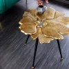 Riess-Ambiente Beistelltische|Goldene Möbel > Dekorativer Beistelltisch GINKGO LEAFS 60cm gold handmade Metall
