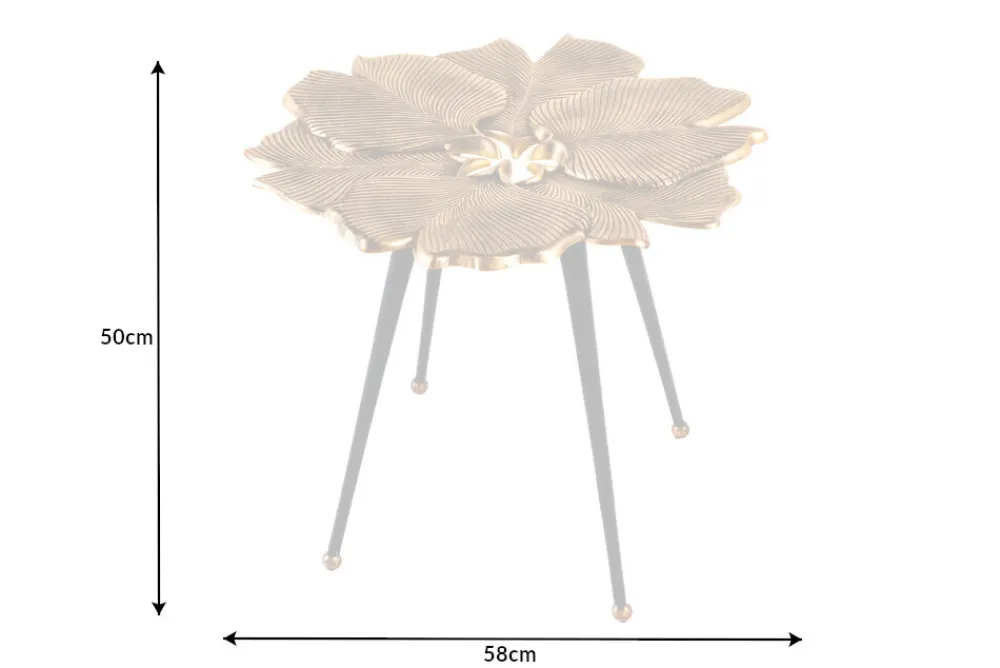 Riess-Ambiente Beistelltische|Goldene Möbel > Dekorativer Beistelltisch GINKGO LEAFS 60cm gold handmade Metall