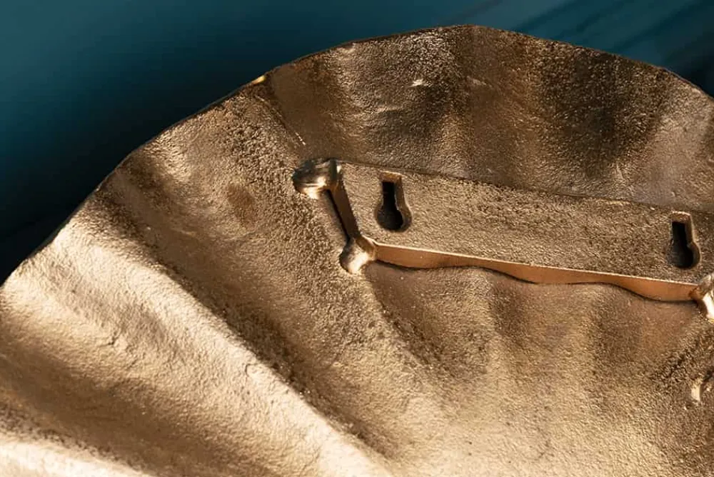 Riess-Ambiente Goldene Möbel|Kerzenständer > Dekorativer Kerzenhalter GINKGO 44cm gold handmade Metall Wandteelicht