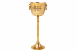 Riess-Ambiente Dekoration|Goldene Möbel > Dekorativer Sektkühler CHAMPAGNE 80cm antik gold handmade Metall Flaschenkühler