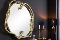 Riess-Ambiente Goldene Möbel|Spiegel > Dekorativer Spiegel SNAKE L 50cm gold Metall Schlangen-Skulptur