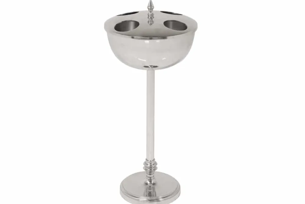 Riess-Ambiente Dekoration > Dekorativer Weinkühler VINO 80cm silber handmade Metall Flaschenkühler Sektkühler