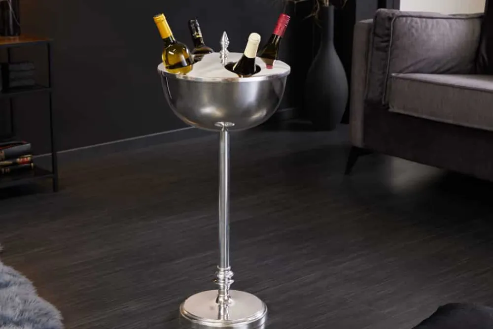 Riess-Ambiente Dekoration > Dekorativer Weinkühler VINO 80cm silber handmade Metall Flaschenkühler Sektkühler