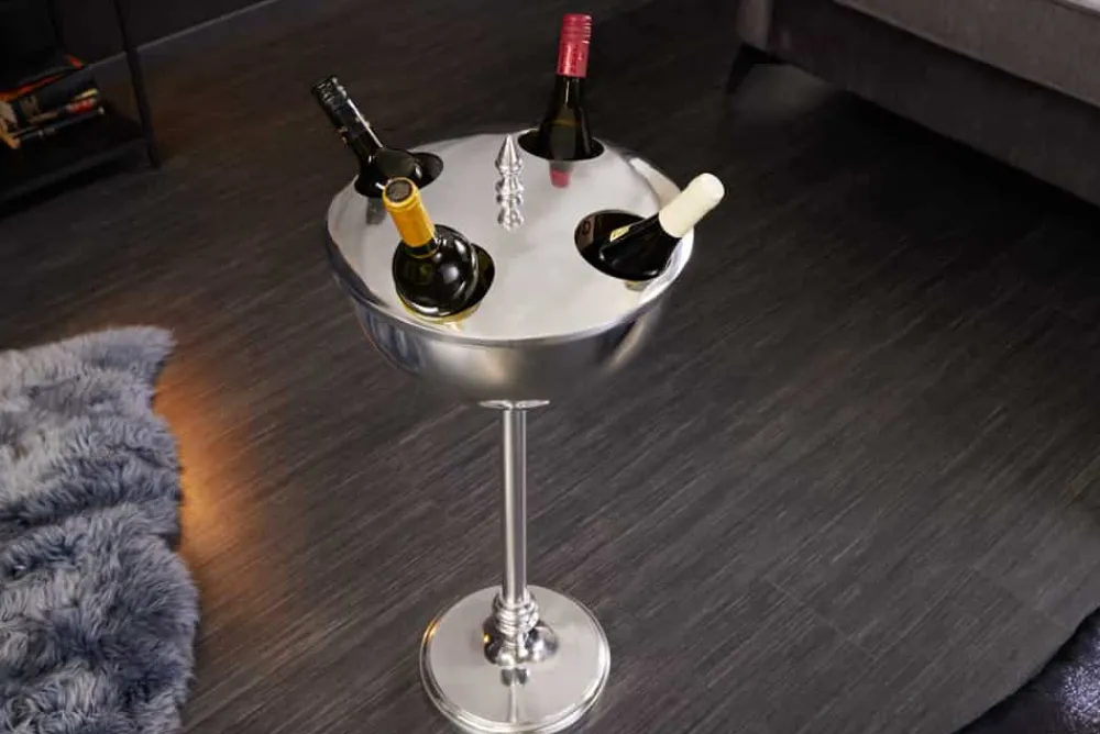 Riess-Ambiente Dekoration > Dekorativer Weinkühler VINO 80cm silber handmade Metall Flaschenkühler Sektkühler