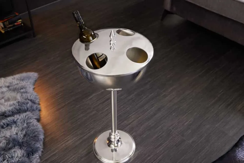 Riess-Ambiente Dekoration > Dekorativer Weinkühler VINO 80cm silber handmade Metall Flaschenkühler Sektkühler