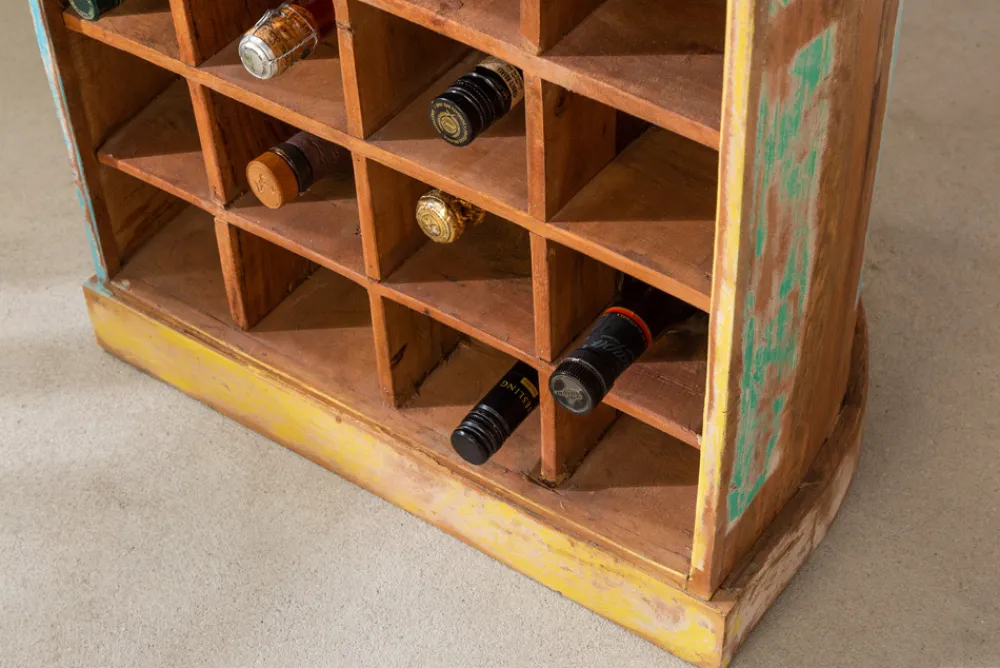 Riess-Ambiente Mehr...|Weinregale > Dekoratives Bootsregal JAKARTA 190cm bunt Massivholz aus recycelten Fischerbooten Weinregal