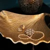 Riess-Ambiente Goldene Möbel|Schalen > Dekorative Schale GINKGO 35cm gold handmade Metall