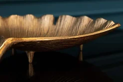 Riess-Ambiente Goldene Möbel|Schalen > Dekorative Schale GINKGO 35cm gold handmade Metall