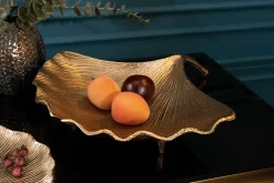 Riess-Ambiente Goldene Möbel|Schalen > Dekorative Schale GINKGO 45cm gold handmade Metall