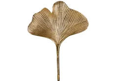 Riess-Ambiente Goldene Möbel|Wanddekoration > Dekoratives Kleiderhaken 3er Set GINKGO 30cm gold handmade Metall