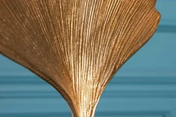 Riess-Ambiente Dekoration|Goldene Möbel > Dekorative Skulptur GINKGO LEAF 44cm gold handmade Metall mit Marmorsockel