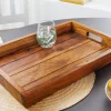Riess-Ambiente Mehr...|Wohnaccessoires > Dekoratives Tablett MAKASSAR 45cm braun Sheesham Massivholz stone finish Servierbrett