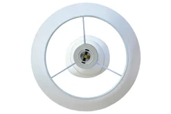 Riess-Ambiente Goldene Möbel|Retro Möbel > Dekorative Tischlampe STONES OF ZEN 45cm weiß gold mit Stoffschirm rund