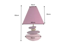 Riess-Ambiente Retro Möbel|Tischlampen > Dekorative Tischlampe STONES OF ECSTASY 60cm pink rosa gold mit Stoffschirm rund