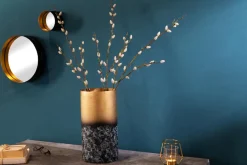 Riess-Ambiente Dekoration|Goldene Möbel > Dekorative Vase ABSTRACT 30cm gold Metall Patina handmade