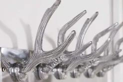 Riess-Ambiente Garderoben > Dekorative Wandgarderobe DEER 50cm silber Aluminium poliert Hirschgeweih Kleiderhaken