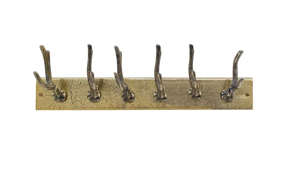 Riess-Ambiente Garderoben > Dekorative Wandgarderobe DEER 50cm messing Metall Hirschgeweih Kleiderhaken