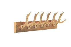 Riess-Ambiente Garderoben > Dekorative Wandgarderobe DEER 50cm gold Metall Hirschgeweih Kleiderhaken