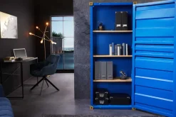 Riess-Ambiente Highboards|Industrial Loft > Design Aktenschrank GLOBETROTTER 180cm blau Eisen Container Upcycling Industrial