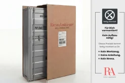 Riess-Ambiente Highboards|Industrial Loft > Design Aktenschrank GLOBETROTTER 180cm grau Eisen Container Upcycling Highboard