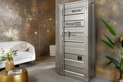 Riess-Ambiente Highboards|Industrial Loft > Design Aktenschrank GLOBETROTTER 180cm grau Eisen Container Upcycling Highboard