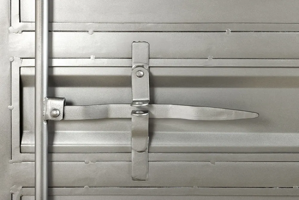 Riess-Ambiente Highboards|Industrial Loft > Design Aktenschrank GLOBETROTTER 180cm grau Eisen Container Upcycling Highboard