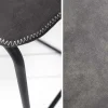 Riess-Ambiente Industrial Loft|Retro Möbel > Design Barhocker DJANGO vintage grau Microfaser mit Lehne Eisengestell schwarz