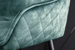 Riess-Ambiente Retro Möbel|Barhocker > Design Barhocker EUPHORIA petrol Samt schwarze Metallbeine Barstuhl mit Lehne