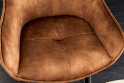 Riess-Ambiente Retro Möbel|Barhocker > Design Barhocker EUPHORIA rost braun Samt schwarze Metallbeine Barstuhl mit Lehne