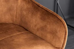 Riess-Ambiente Retro Möbel|Barhocker > Design Barhocker EUPHORIA rost braun Samt schwarze Metallbeine Barstuhl mit Lehne