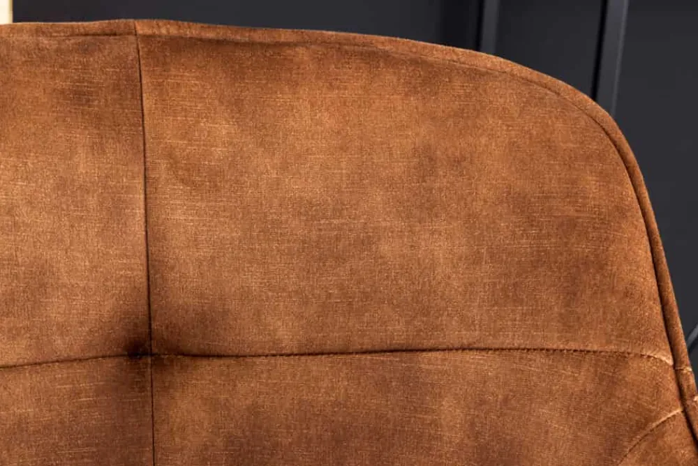 Riess-Ambiente Retro Möbel|Barhocker > Design Barhocker EUPHORIA rost braun Samt schwarze Metallbeine Barstuhl mit Lehne
