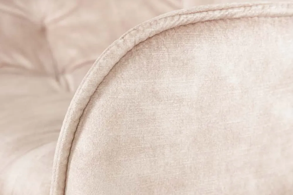 Riess-Ambiente Barhocker|Samt Möbel > Design Barhocker MILANO champagner beige Samt Barstuhl mit Lehne Metall schwarz