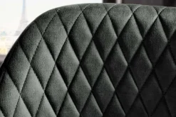 Riess-Ambiente Retro Möbel|Barhocker > Design Barhocker PARIS grün Samt mit Lehne Metall schwarz gold Ziersteppung