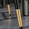 Riess-Ambiente Retro Möbel|Barhocker > Design Barhocker PARIS senfgelb Samt mit Lehne Metall schwarz gold Ziersteppung