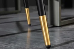 Riess-Ambiente Retro Möbel|Barhocker > Design Barhocker PARIS senfgelb Samt mit Lehne Metall schwarz gold Ziersteppung