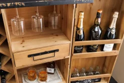 Riess-Ambiente Mehr...|Massivholzschränke > Design Barschrank BODEGA 120cm natur Pinienholz mit 3D-Front und Flaschenregal