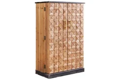 Riess-Ambiente Mehr...|Massivholzschränke > Design Barschrank BODEGA 120cm natur Pinienholz mit 3D-Front und Flaschenregal