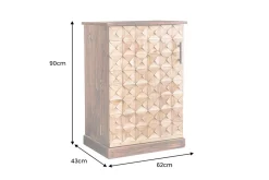 Riess-Ambiente Mehr...|Massivholzschränke > Design Barschrank BODEGA 90cm natur Pinienholz Weinregal Glashalter Schubladen